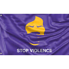 Stop Violence Purple Flag Unique Design 3x5 Ft / 90x150 cm size, EU Made