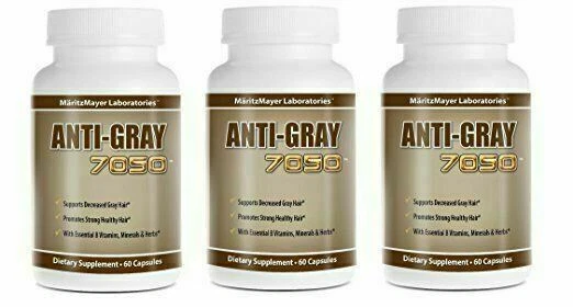 3 Pack Anti Gray 7050 Hair Saw Palmetto Catalase Max Strength Dietary Supplement - Image 1 of 4