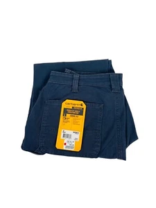 Carhartt Womens Rugged Flex Loose Fit Blue Canvas Pants SZ 10 S Actual 31x29 - Picture 1 of 8