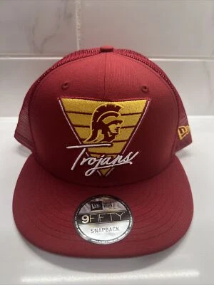New Era 9FIFTY NCAA USC Trojans Retro Script Snapback Adjustable Hat Cap Red - Image 1 of 4