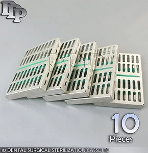 10 CAJA DE CASETE DE ESTERILIZACIÓN DENTAL QUIRÚRGICA PARA 10 INSTRUMENTOS - Imagen 1 de 3