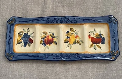 Bandeja de 4 secciones certificada International Pamela Gladding TUSCAN FRUIT USADA EN EXCELENTE ESTADO Foto 1 de 4