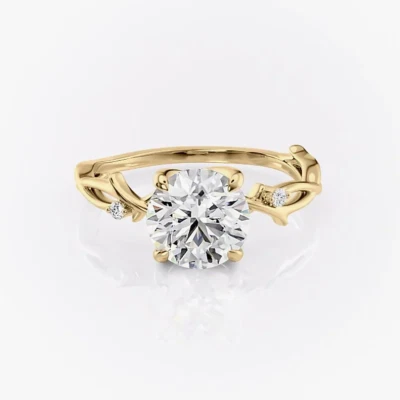 Engagement Ring 18k Yellow Gold Lab Grown Round 1.60 Ct IGI Certified Diamond - Image 1 of 4