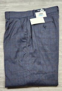 New Boys Tommy Hilfiger Classic Blue Gray Pin Check Plaid Dress Pants Size 20 - Picture 1 of 9