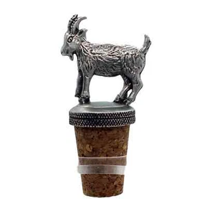 Billy Goat Crafted Pewter Bottle Stopper / Wine Saver - Picture 1 of 3