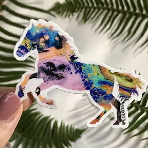 Pferd Hengst Mustang Pony Acryl Pour Vinyl Aufkleber - Bild 1 von 1
