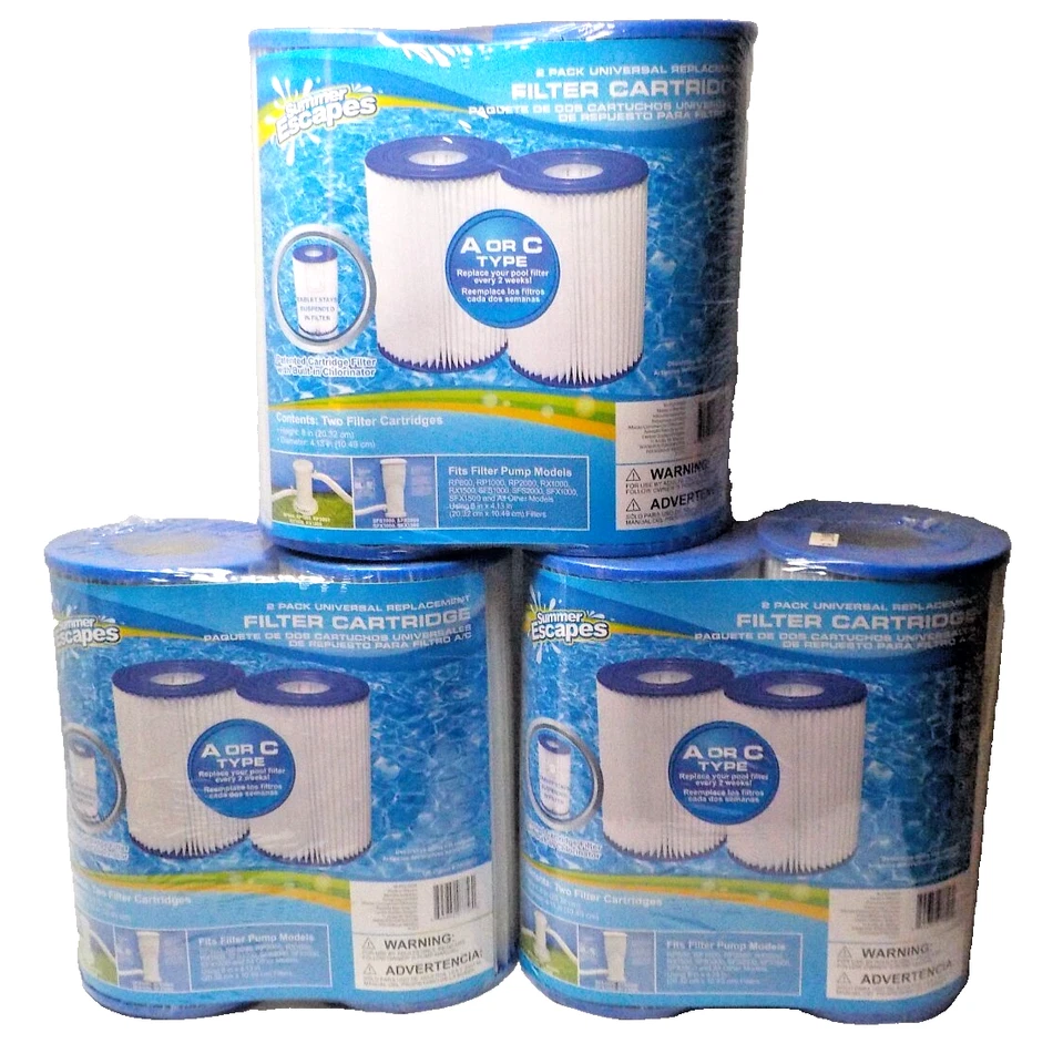 Summer Escapes 4 Type a or C Universal Filter Cartridge Pool Replacement Easy
