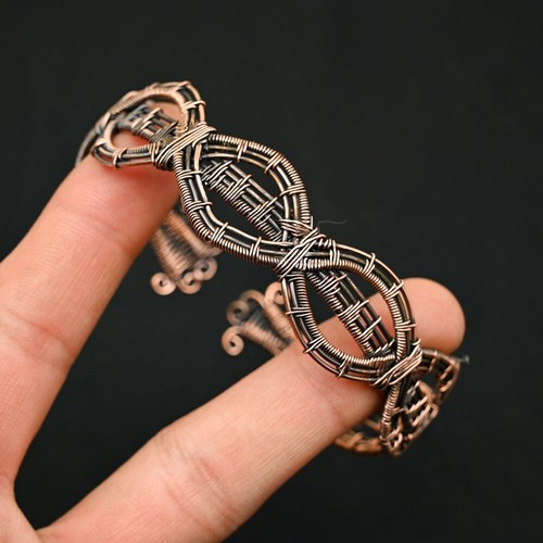 VALENTINO Copper Wire Wrapped Cuff Designer Adjustable Handmade Bangle Bracelet Jewelry