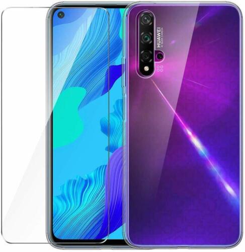 COVER CUSTODIA + PELLICOLA VETRO TEMPERATO PER HUAWEI NOVA 5T TRASPARENTE