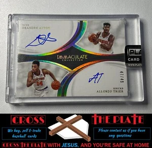 2018-19 Immaculate Collection Dual Auto Deandre Ayton/Allonzo Trier 47/49 #DA-DA - Bild 1 von 2