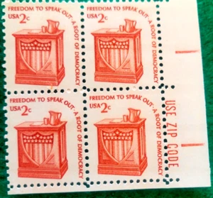 Scott # 1582 - Freedom To Speak Out - Block Of 4 - MNH -1977 - Picture 1 of 2