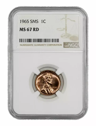 1965 SMS LINCOLN MEMORIAL CENT PENNY 1C NGC CERTIFIED MS 67 RD Cover