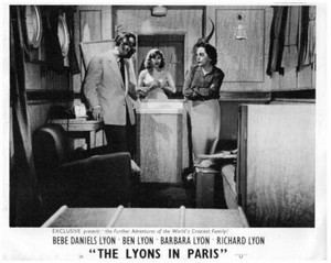 The Lyons in Paris Abroad original British Lobby Card Bebe Daniels Ben Lyon 1955
