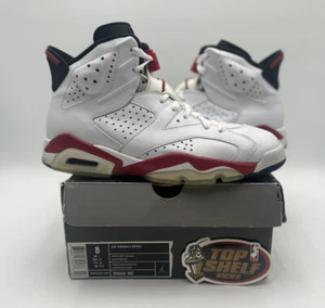 Air Jordan VI 6 Retro White Varsity Red Authentic Used VTG Vintage Size 8 2010 - Picture 1 of 9