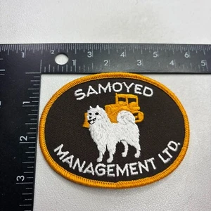 Vtg NOS White Dog Equipment SAMOYED MANAGEMENT Patch (Advertising / Uniform)001M - Picture 1 of 2