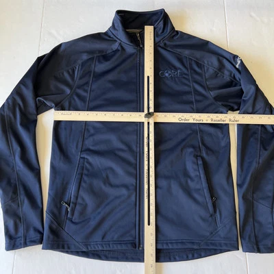 Eddie Bauer Soft Shell Full Zip Jacket Men's Medium Navy Blue "Core" Logo - NWOT - Image 1 of 4