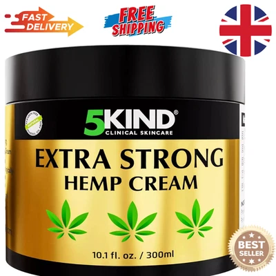 5Kind Extra Strong Hemp Cream 300Ml - High Strength Hemp Oil and Arnica Cream -