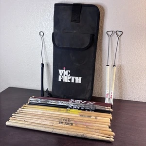 Vintage Lot Of Vic Firth Drum Sticks & Accessories With Carrying Case - Picture 1 of 17