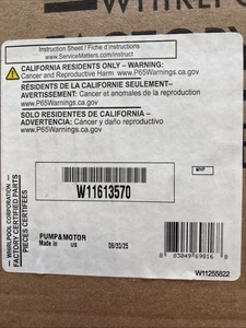 NEW Whirlpool W11613570 Pump and Motor Assembly - Genuine OEM - Picture 1 of 1
