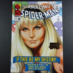 /1499 Gwen Stacy What If Gold Foil 5x7 Marvel Masterpieces XL Oversized Card - Picture 1 of 16