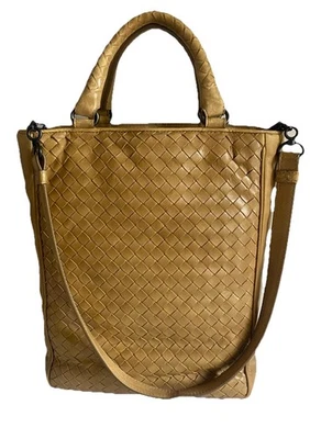 Authentic Bottega Veneta Beige Woven Leather Shouder/ Top Handle bag - Image 1 of 4