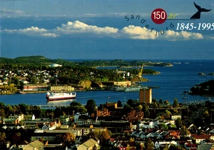 NORWEGEN Sandefjord Luftbild 150 Jahre 1845-1995 L2 - Bild 1 von 2