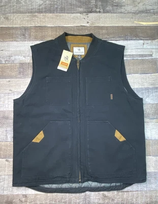 Legendary Whitetails Mens Canvas Cross Trail Vest Sz L Black Work Rugged Quilted - Image 1 of 4
