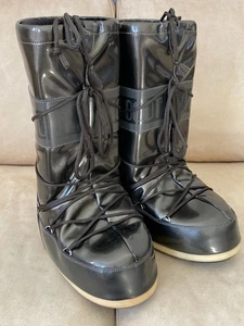 TECNICA Hombre Moon Boots 42-44 Negro de Vinilo ¡EXCELENTE Estado! - ¡¡Muy RARO!!! - Imagen 1 de 13