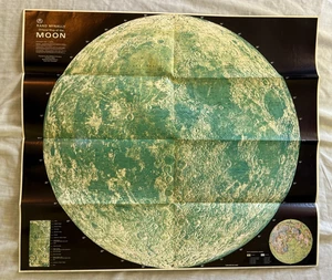 Vintage Rand McNally Official Map Of The Moon 28x24.5" Copyright 1958 - Bild 1 von 8