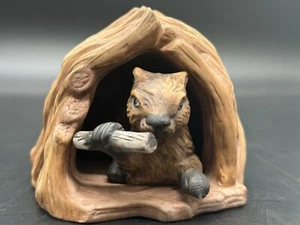 Woodland Surprises Beaver JacquelineB Smith pintado a mano porcelana Franklin 1984 - Imagen 1 de 13
