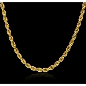 Kordelkette Halskette 750er Gold 18 Karat vergoldet gelbgold Damen Herren K3280L - Picture 1 of 7
