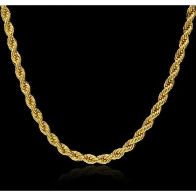 Cord Chain Necklace 750 Gold 18K Gold Plated Yellow Gold Ladies Mens K3280L - Image 1 of 4