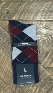 Mens Luxury Dress Socks Tailor Byrd Trouser Crew Pima Cotton Blend SOFT - Picture 1 of 2