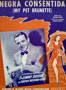 Foto negra Consentida 1929 Jimmy Dorsey partituras españolas vintage - Imagen 1 de 3