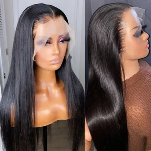 8A Remy Hair Full Lace Wig Silky Straight Full Lace Human Hair Wig With BabyHair - Picture 1 of 15