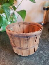 Vintage Apple Gathering Wooden Splint Wood Slat 7" Small Primitive Fruit Basket