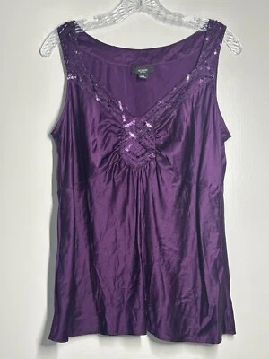 Babydoll Alfani Silk Y2K Top Lentejuelas Cuentas Sin Mangas Hada Capricho Talla 14W Foto 1 de 4
