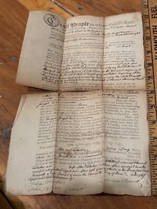 1747 ME Colonial Document deed Wheelright family Colonel John Storer signed - Picture 1 of 4