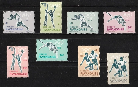 Rwanda stamps #76 - 83  MNH & MH  Set of 8 - FREE SHIPPING!! Cover