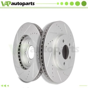 Drill & Slot Front Brake Rotors Discs 2PCS For 2003 2004 - 2011 Town Car Crown - Picture 1 of 6