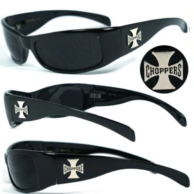Gafas de sol Choppers Biker para hombre UV400 marco negro lentes de humo C11B Foto 1 de 4