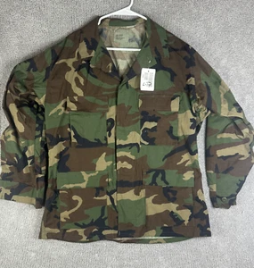 US Army BDU Jacket Mens Large Regular Woodland Camo Ripstop Military 4 Pocket Co - Picture 1 of 8