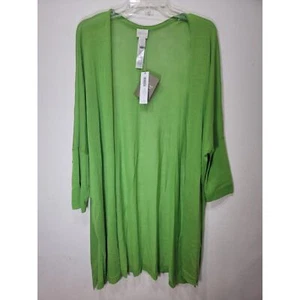 Chico's Convertible Open Front Sweater 1 Oversize Chive Green Long New NWT M 8 - Picture 1 of 7