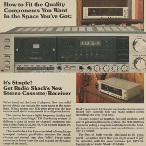 1983 Radio Shack Stereo Cassette Receiver SCR-3000 photo art decor vintage ad - Picture 1 of 12