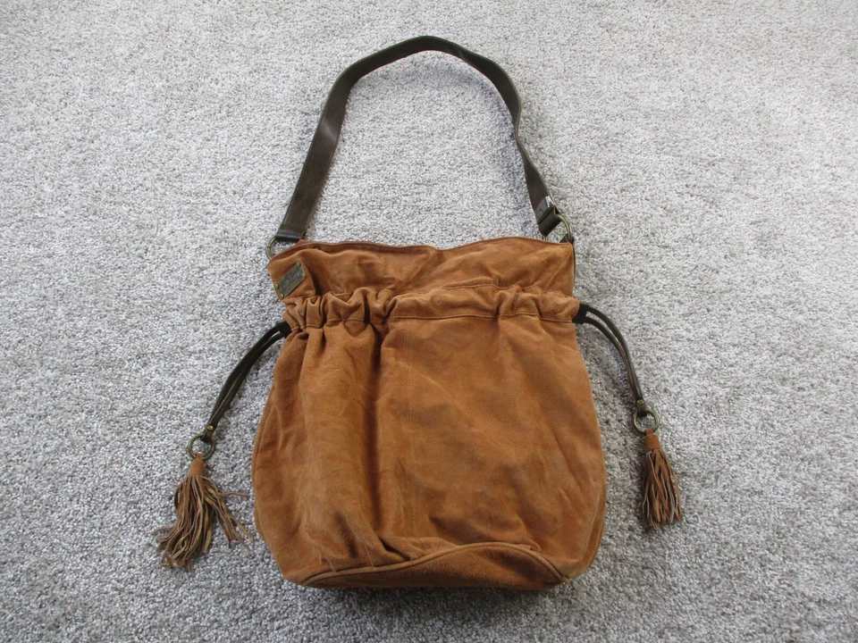 Cartera Billabong Marrón Hobo Bolso Cuero Cartera Jahbytog Y2K Informal Borla Usada en Excelente Condición Foto 1 de 4