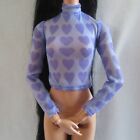 NEW! 2022 Barbie Extra Raquelle Doll Purple Heart Long Sleeve Top ~ Clothing