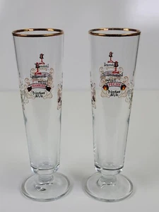 Lindemans Merchant Du Vin ~ Framboise Kriek Peche Pomme ~ Vaso de cerveza con borde dorado (2) - Imagen 1 de 8