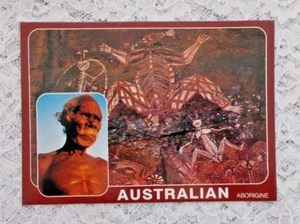 Postal de pintura rupestre aborigen australiana de ancianos y aborígenes tribales sin usar - Imagen 1 de 2