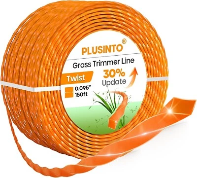0.095" Twisted Trimmer Line 150ft – Nylon Weed Eater String, Orange - Image 1 of 4