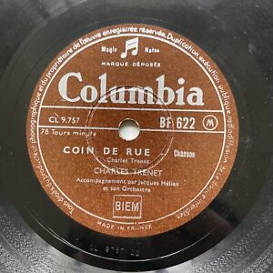 78 RPM - CHARLES TRENET - Coin de rue- Paule sur mon épaule - COLUMBIA BF 622